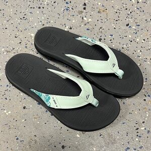 Reef Black and Mint Sandals